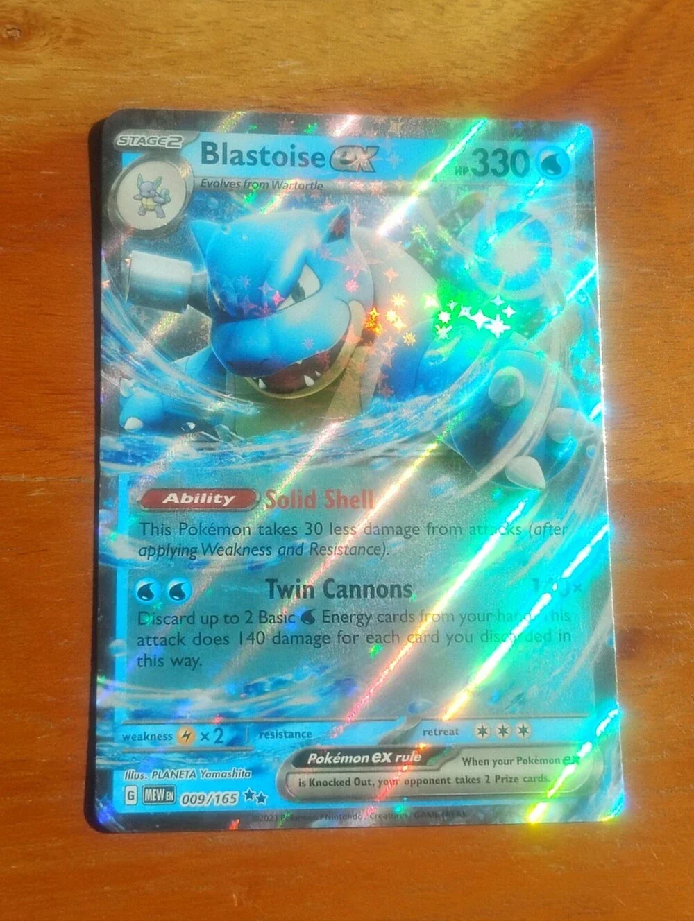Mint 2023 Holo Blastoise EX 009/165 S&V 151 Pokemon Card